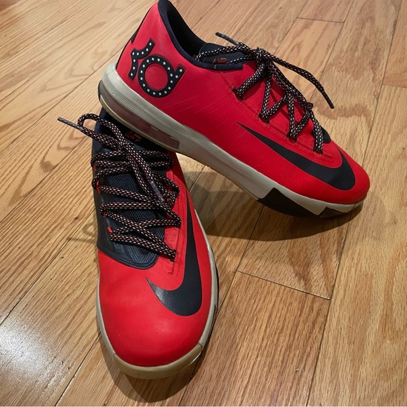 Nike KD 6 Boys Size 7Y Sonic Red Navy Kevin Durant 599477-600 - Picture 7 of 7